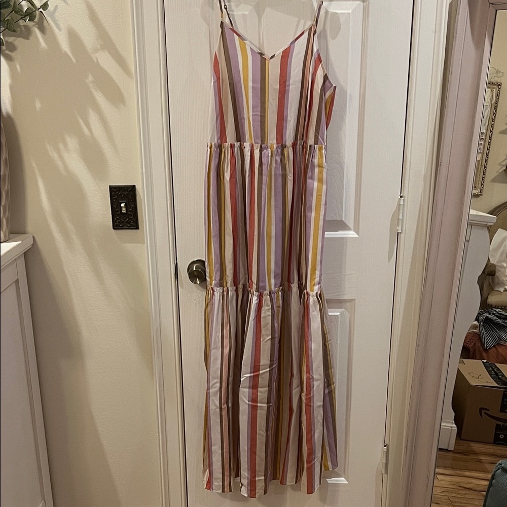 Striped Multicolor Maxi Dress